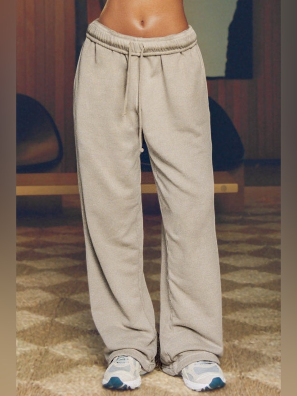 Joah Brown Oversized Straight Leg Jogger In Sand/Tan/Gray Terry Cotton SZ XS/S